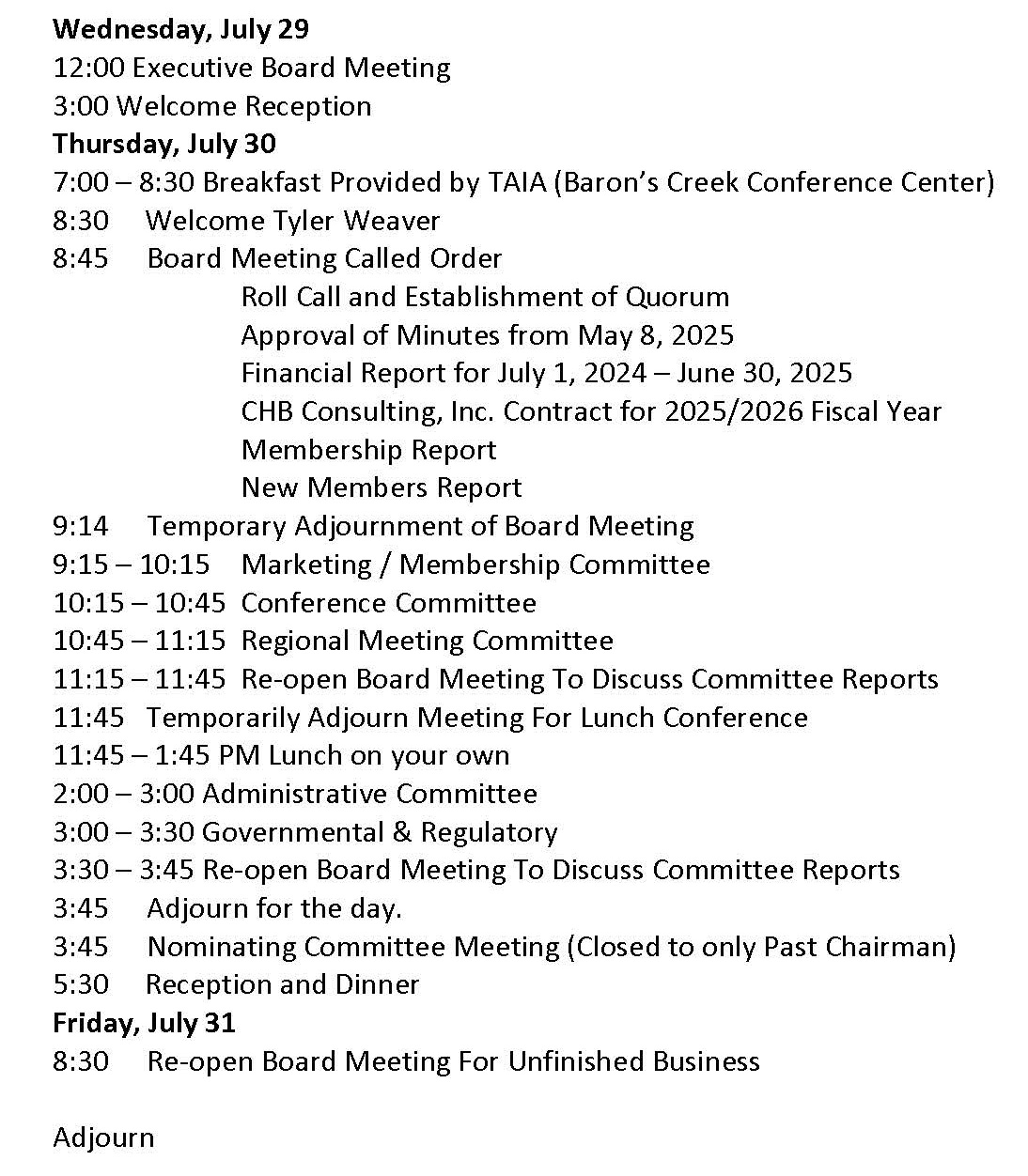 Agenda