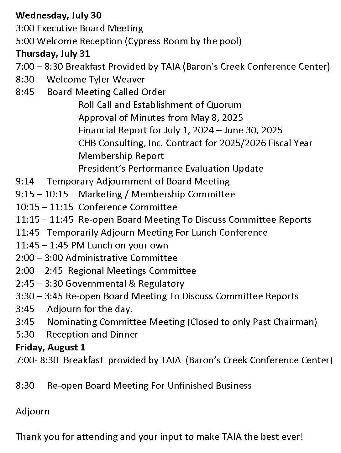 Agenda